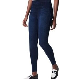 Spanx Womens Jean-ish Skinny Leggings Dark Indigo Twilight Tonal Size S 20018R